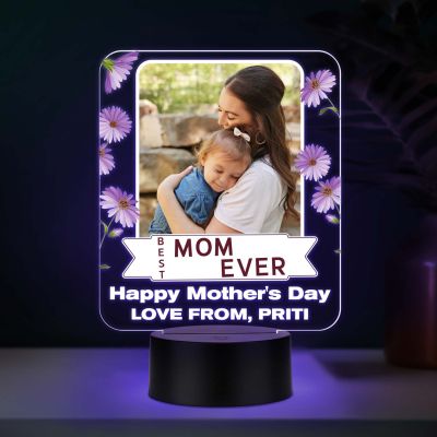 Personalized  Best Mom Ever  LED Photo Frame Lamp